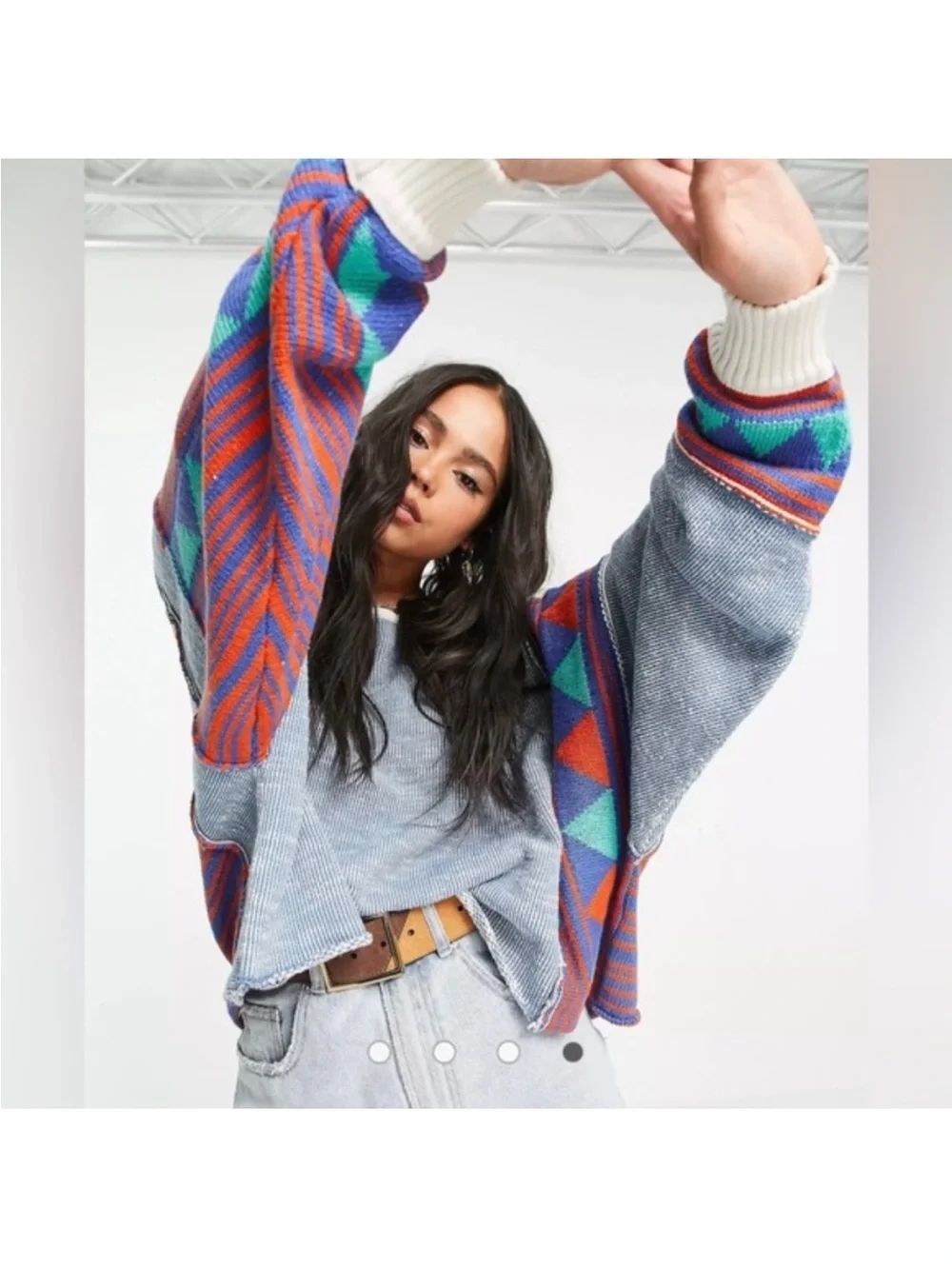 Free People Love Triangle Aztec Knit Sweater -